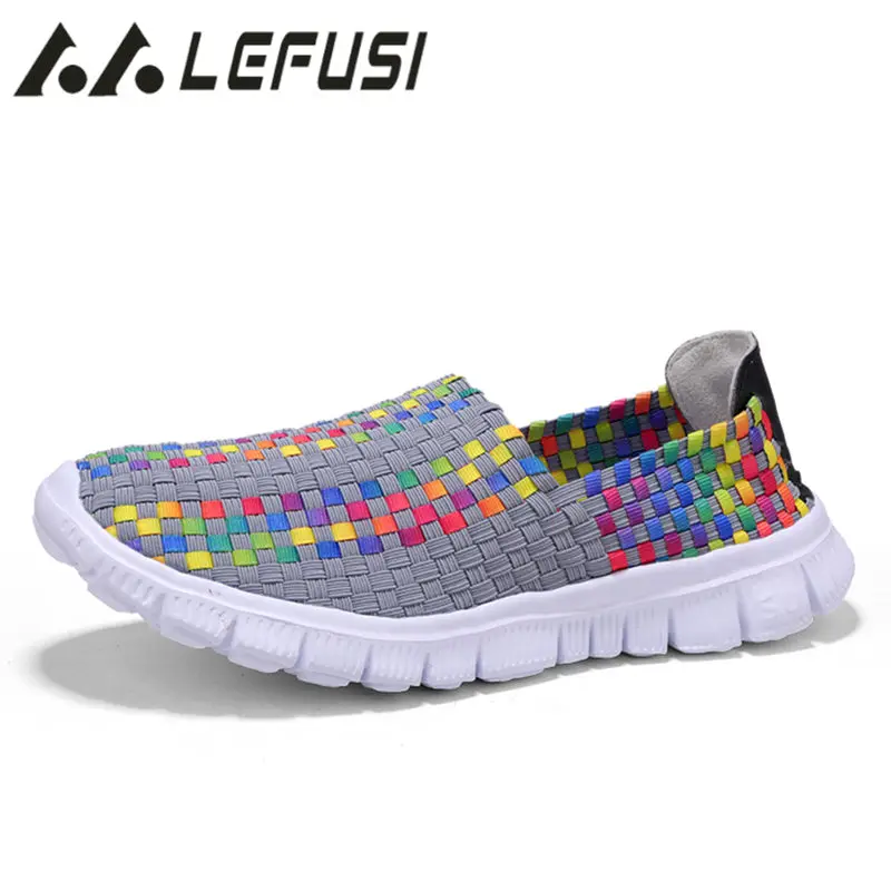 Big Size 35-44 Yards Woven Mesh Women Shoes Round Head Breathable Soft Flats Slip-On Footwear Lightweight Outdoor Casual Shoes (2)