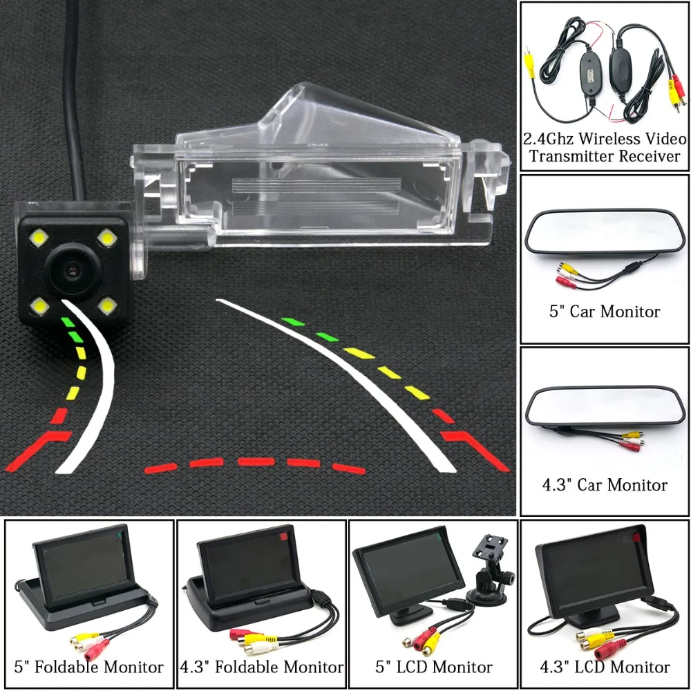 

Intelligent Dynamic Trajectory Car Rear View Camera For Dodge Caliber 4.3" 5" Reverse Parking Wireless Kit Monitor Power Filters