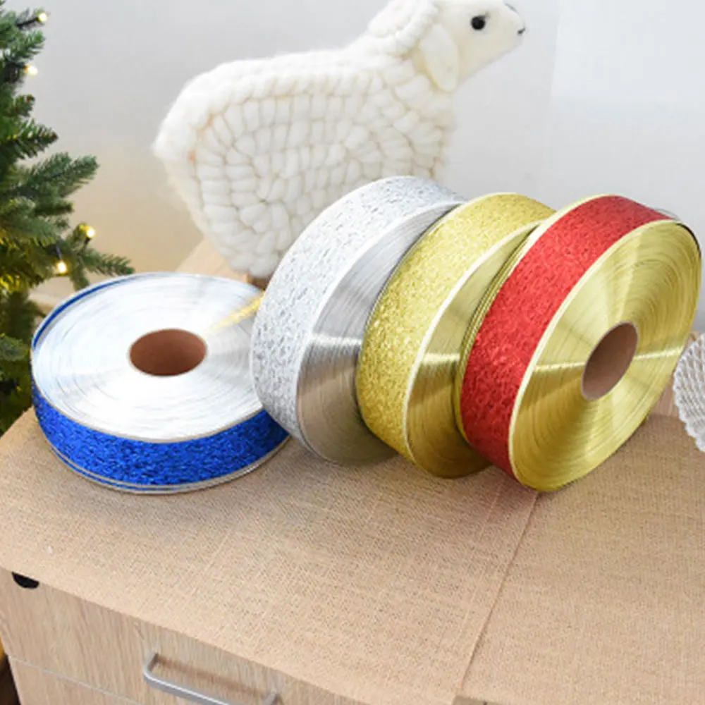 Wedding Decoration Christmas Ribbons Glitter Roll Ribbon Holiday Decor Xmas Gift Wrapping Strap Decor