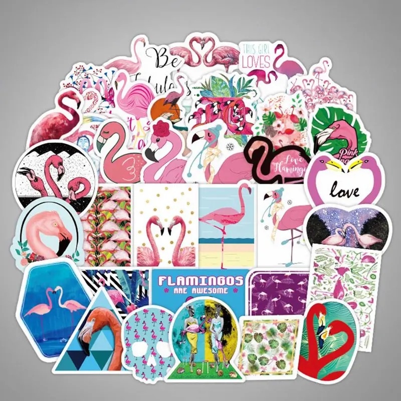 50 шт Фламинго милый стикер аниме мечта творческая наклейка Стикеры s для детей DIY портфель для ноутбука велосипед Чемодан наклейки для гитары
