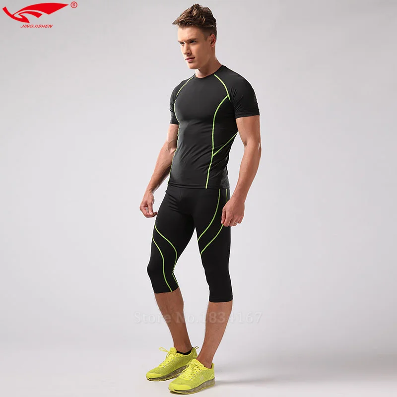 Compression half Leggings Running Tight Fitness Suits Compression Set