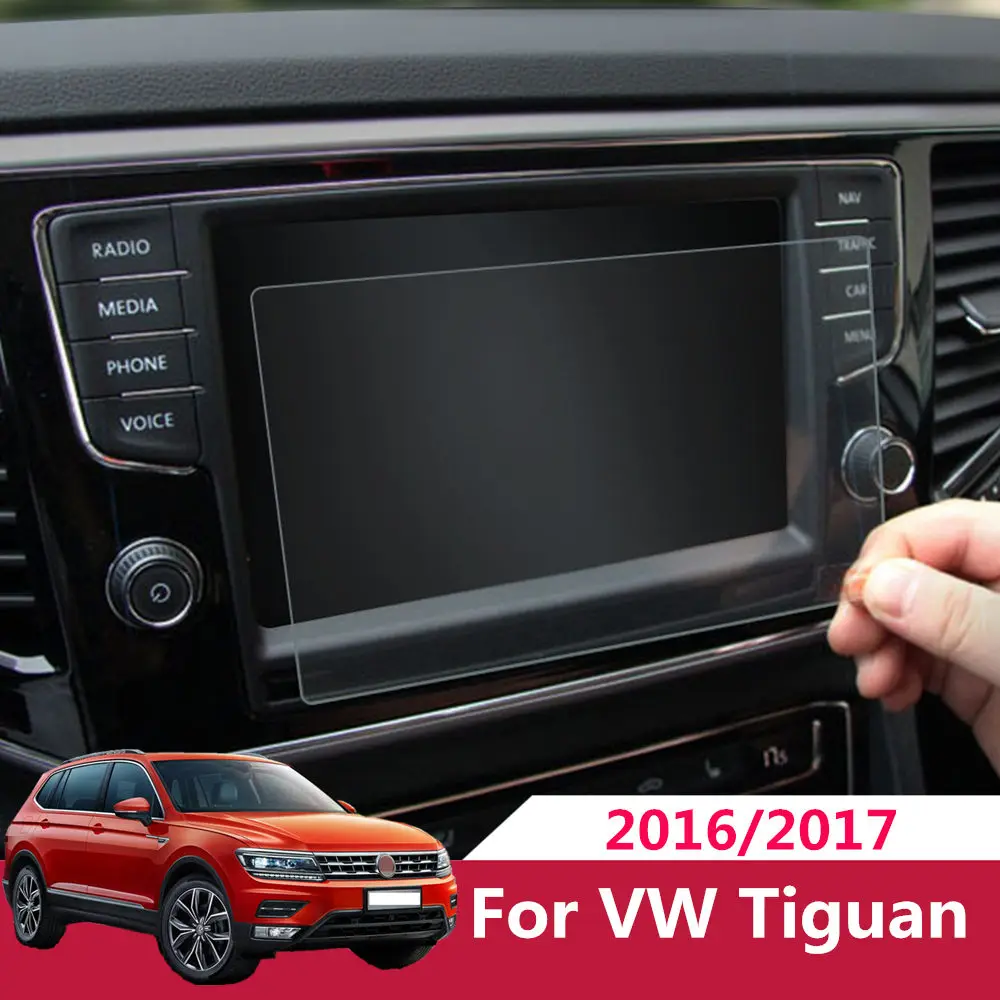 

For VW Volkswagen Tiguan 2016 2017 Car GPS Navigator Steel Tempered Glass Screen Protector Protective Film LCD Screen Stickers