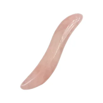 

Natural Rose Quartz Jade Guasha Board S Shape Scraping Massage Scraper Face Neck Back Body Acupuncture Pressure Therapy Massager
