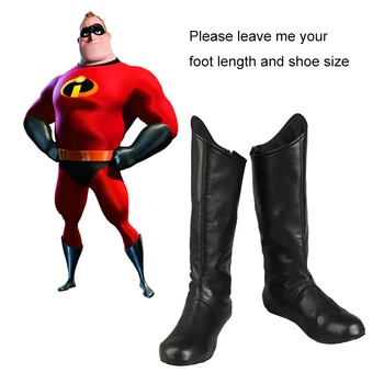 

The Incredibles 2 Cosplay Boots Mr. Incredible Bob Parr Shoes Cartoon Superhero Shoes Halloween Party Props Adult Men Black Boot