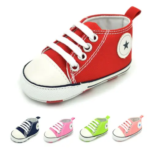 Модная обувь для новорожденных маленьких мальчиков и девочек популярная парусиновая обувь для самых маленьких кроссовки унисекс с мягкой подошвой