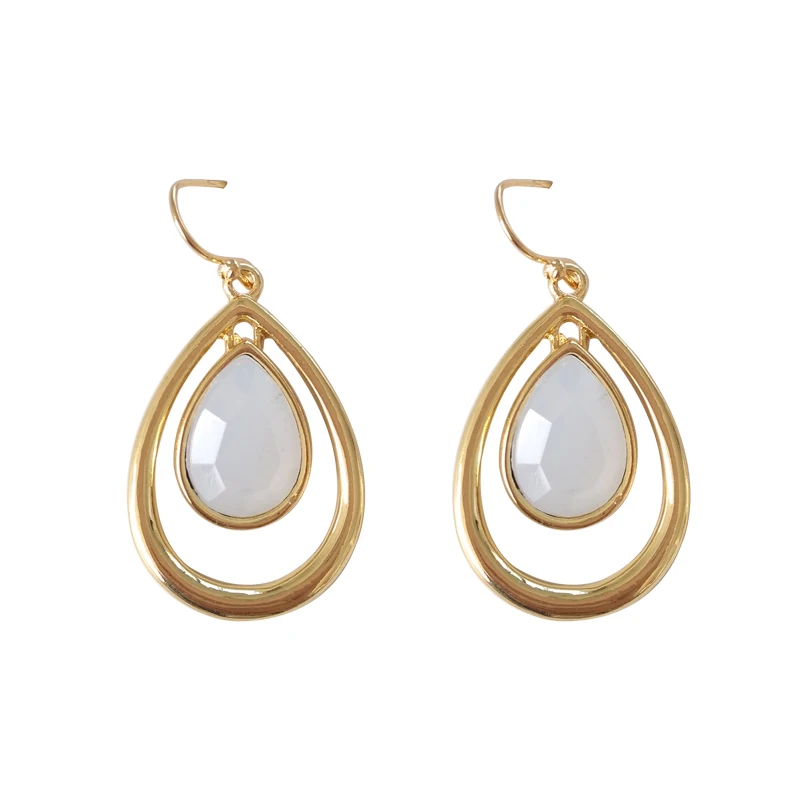 

Hot Selling Semi-transparent And Metal Teardrop Earrings For Women Jewelry