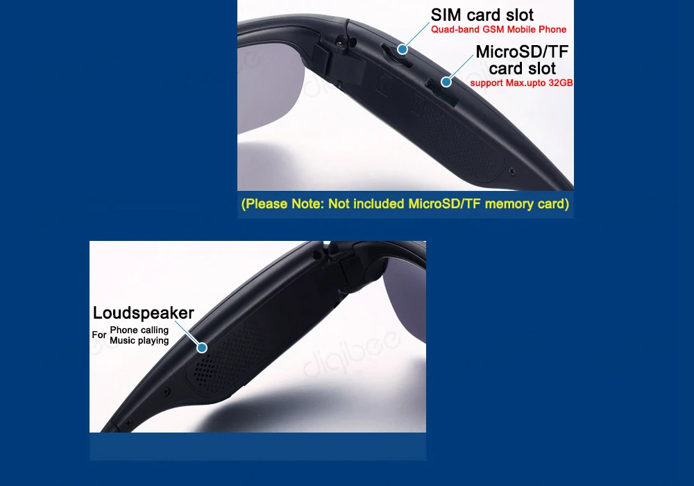 Многофункциональные очки GSM сотовый телефон Стерео Bluetooth 4,1 Гарнитура солнцезащитные очки камера видео Диктофон G5 умные очки