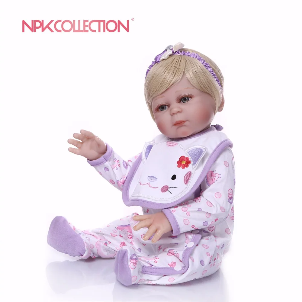 NPK 46 см красный reborn куклы Мягкие силиконовые детские куклы bebe Принцесса reborn Красивая фиолетовая одежда сердце плюшевая кукла в подарок детские игрушки