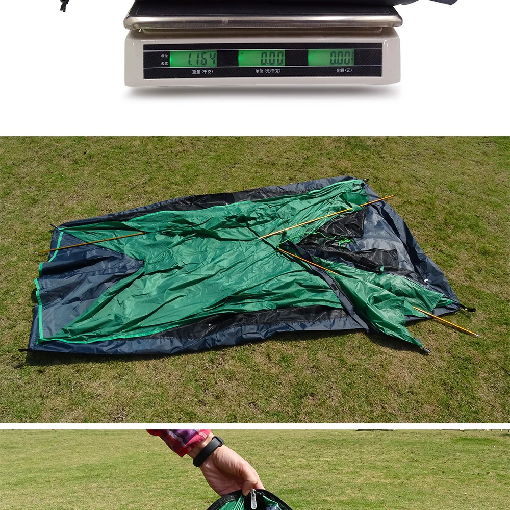 Barraca de Acampamento Torre Ultraleve Tenda Pessoa Caminhadas Montanha Mochila Impermeável Único Bivvy 20d Silicone um Homem Uma 1 17 Esporte e Lazer
