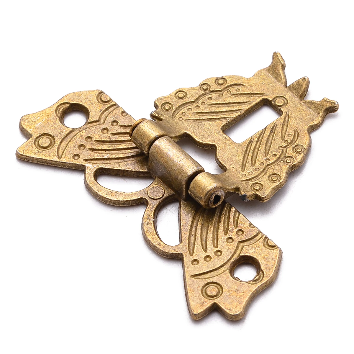 New Durable Retro Vintage Design Alloy Butterfly Box Lock Latch Catch Wooden Jewelry Box Case Hasp Lock Hardware Accessory