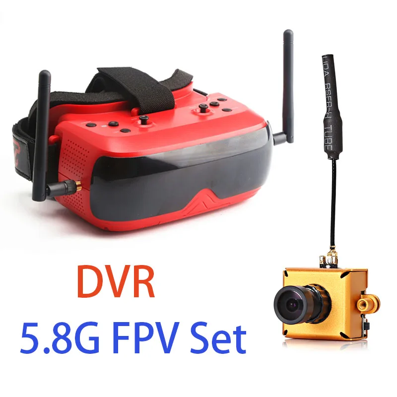 

Ready to use 5.8G video transmitter 48CH FPV Goggles Diversity Receiver Built-In Battery DVR and 25mW 800TVL FPV camera for dron