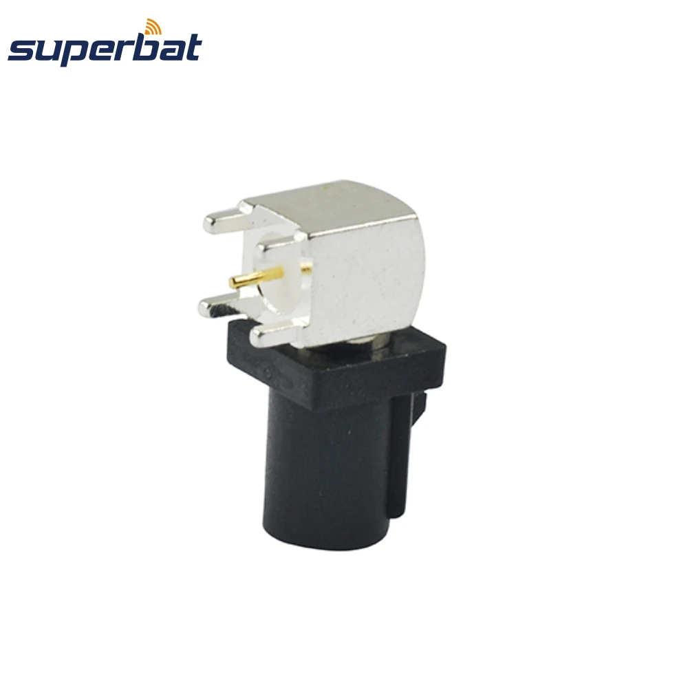 Superbat 10pcs Fakra A Black/9001 Male PCB Mount Angled RF Coaxial Connector for Radio with Phantom Supply
