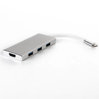 

TYPE TO PD+HDMI+SD/TF+USB3.0X3 HUB S-1607 Silver
