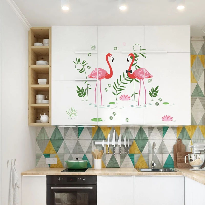 

Flamingos Wall Decal Sticker Home/Store Decor DIY Removable Art Vinyl Mural For Living Room/Sofa/Club QTB620 Animal