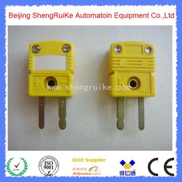 

High Quality Mini Thermocouple Connector K type Yellow Color Flat pin Male and Female