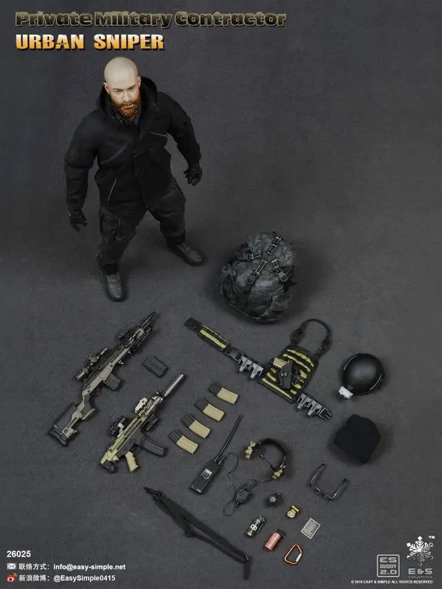 

[ESTARTEK] EASY&SIMPLE ES 26025 1/6 Private Military Contactor Urban Sniper 12" Collectible Action Figure