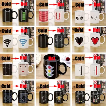 

2018 New 1Pcs Magic Mug Love /Battery /Bulb /WIFI /Traffic Light Drink Cup Color Changing Mug Managed Wine Tea Cup Creative Gift