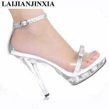 LAIJIANJINXIA 13 см флэш-пудра галстук-бабочка розовый мешок и сандалии, известная модель подиума обувь клуб сексуальные танцевальные туфли N-042