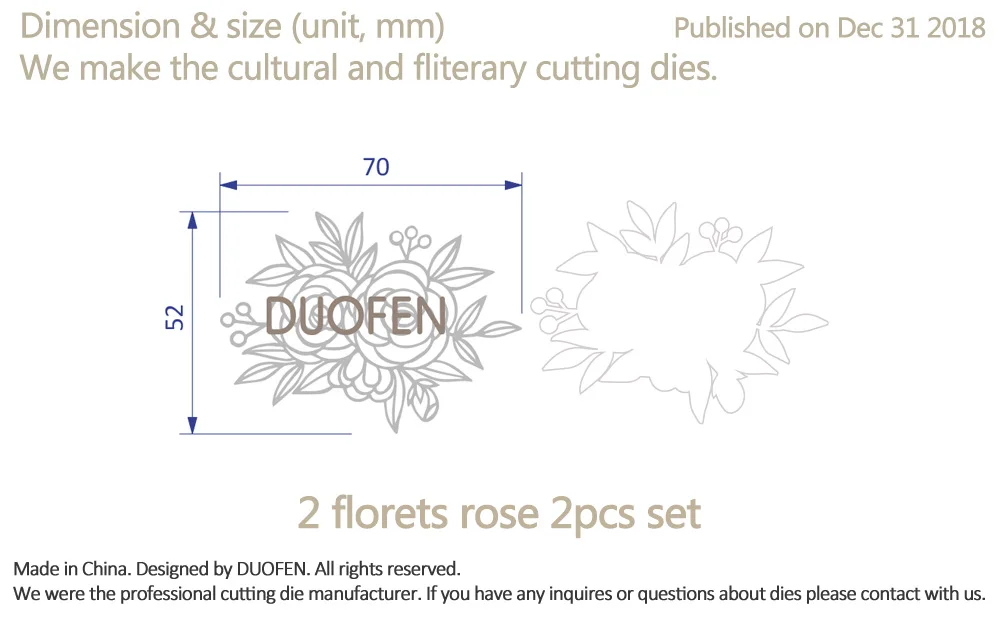 DUOFEN металлические Вырубные штампы с твердым контуром и детальными розами трафарет для тиснения DIY скрапбукинга бумажный альбом Новинка