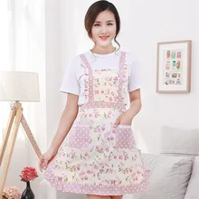 Korea Style Flower Pattern Oil Proof Fashion Lady Kitchen Cleaning Cooking Apron Baking Aprons for Women wq002 kitchen oil proof cloth apron black
