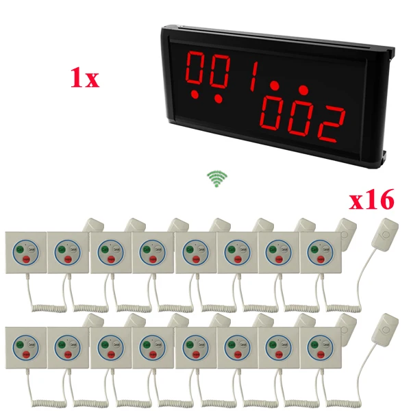 Hospital Nurse Call System of 1 big size LCD display 6 multi-button emergency Panic Alarm System Pagers Wireless - Цвет: 1display 16buttons