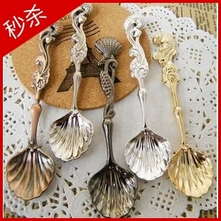 

Wholesale Metal vintage small the spoon shell marine coffee spoon mixing spoon flavorfully ice cream cochleare