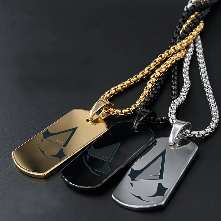 Assassins Creed, модное мужское модное ожерелье из нержавеющей стали, заказное ожерелье, подарок, колье, ожерелье - Окраска металла: Gold