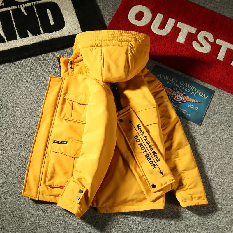

AreNoNuWha Winter New American Street Tide Men's Japanese Casual Couple Loose Detachable Tooling Down Jacket Men's Down Jacket
