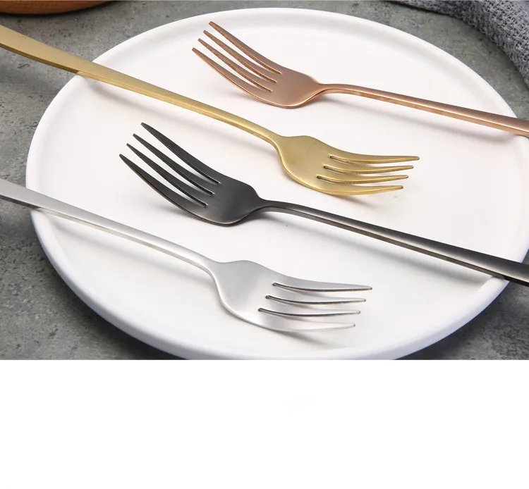 1PC 304 Stainless Steel Dinner Fork Set Korea Colourful Dessert Fork