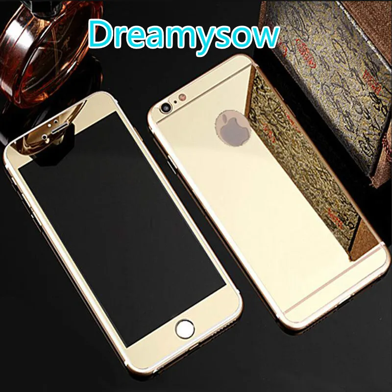 

2PCS Front+Back Mirror Effect Colorful Tempered Glass Screen Protector For iphone 5S/5/SE/6/6S/7 Toughened Glass Protective Film