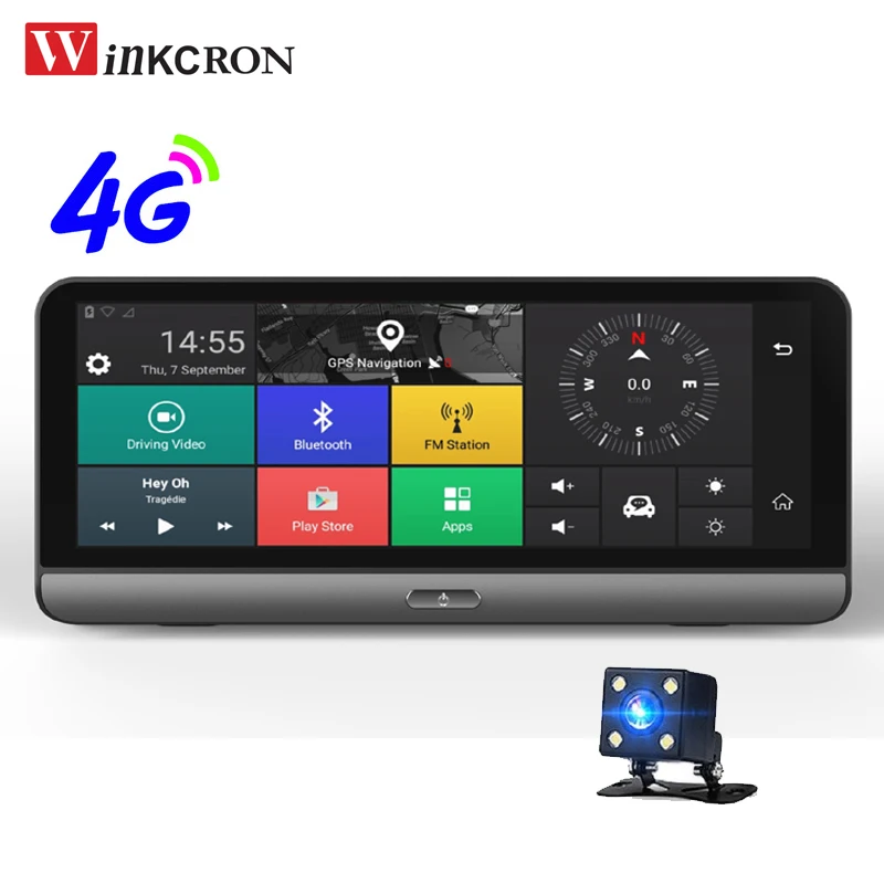 2019 4G Автомобильный видеорегистратор с камерой 8 0 дюйма GPS навигатор Android 5 1 FHD 1080P
