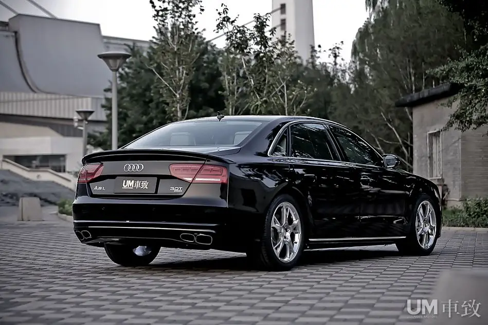 A8 ABT Стиль углеродного волокна задний бампер автомобиля спойлер крыло для Audi A8 2010- 3 предмета в комплекте