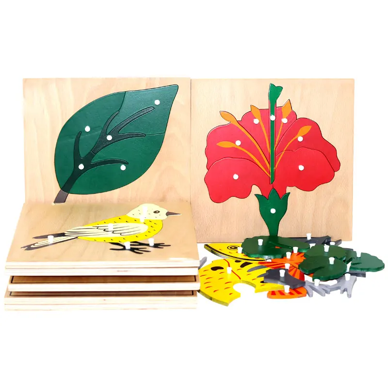 

Wooden Infant Toys Puzzle with Knob Preschool Educational Learning Toys for 1 2 3 years olds Juguetes Brinquedos ME2444H