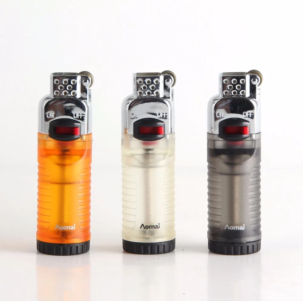 

2018 New Style Butane Gas Lighters Cylindrical small flame Wheel lighter AM-7102