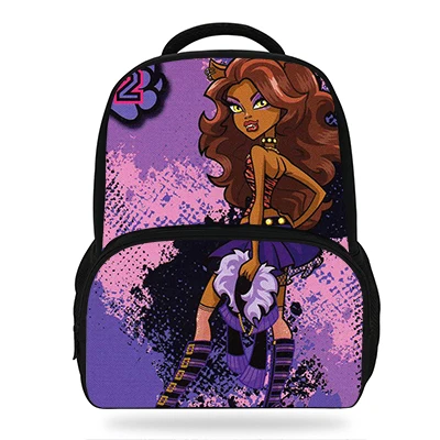 14 дюймов Monster High Draculaura/Clawdeen Wolf/с изображением героев мультфильма «Школа печати Школьный рюкзак для детей повседневная школьная сумка для девочек - Цвет: E7109