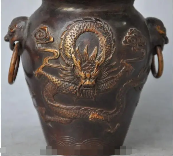 

S1325 marked chinese Dynasty palace fengshui animal dragon statue Tanks Crock pot jar