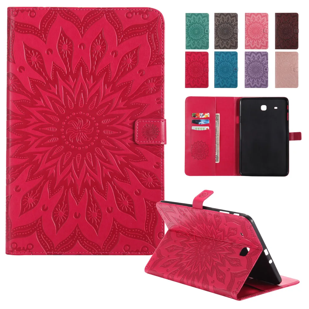 

BINUODA Tablet Protector for Samsung Galaxy Tab E 9.6 Case Luxury Sunflower Leather Wallet Stand Smart Cover Case SM-T561 T560