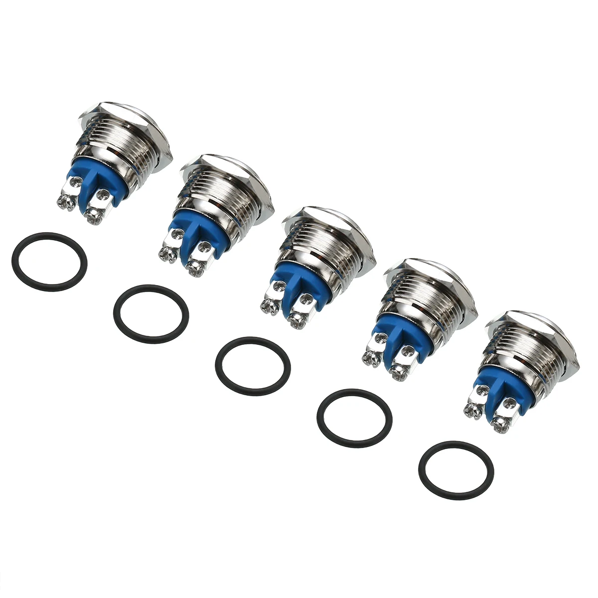 5pcs New 16mm 3A/250V Metal Waterproof Push Button Switch Car Motorcycle Momentary Horn Button Switch Auto Reset