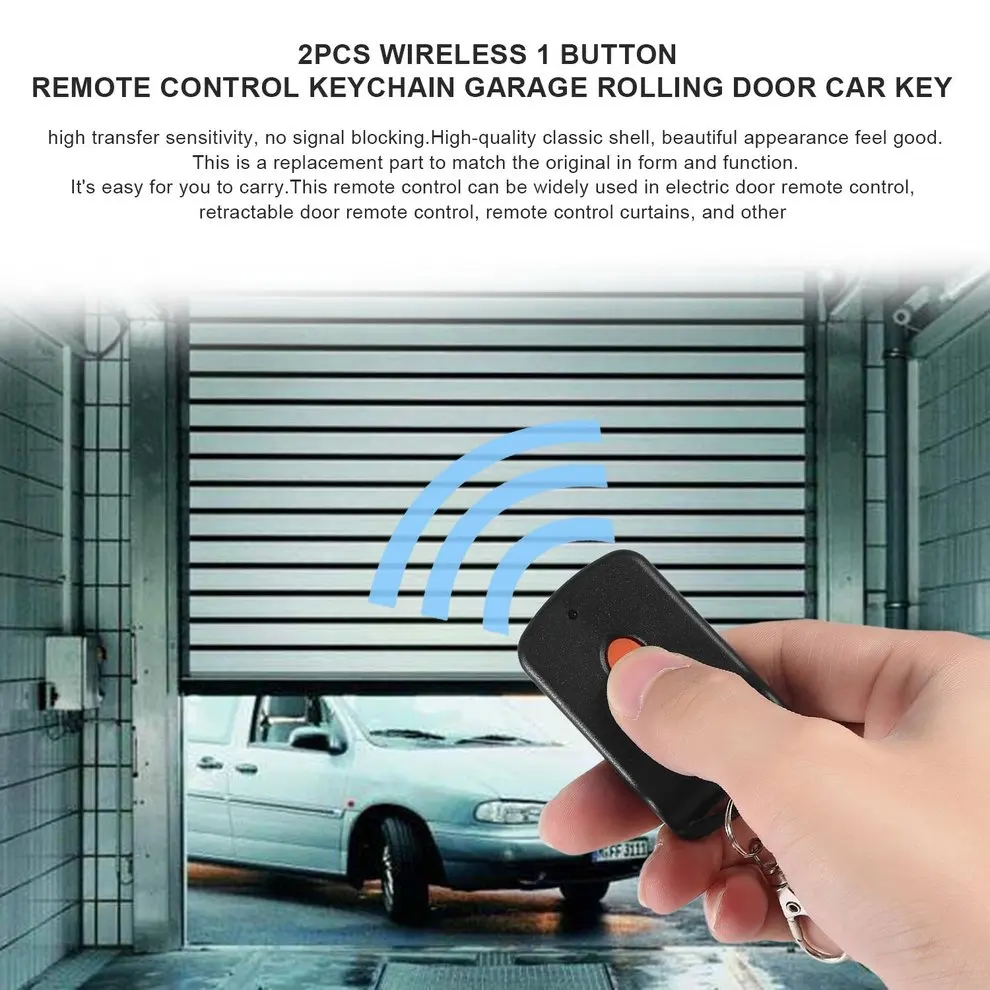 

10PCS Wireless 1 Button Remote Control Car Key with Keychain Electric Gate Garage Rolling Door Security Alarm Controller