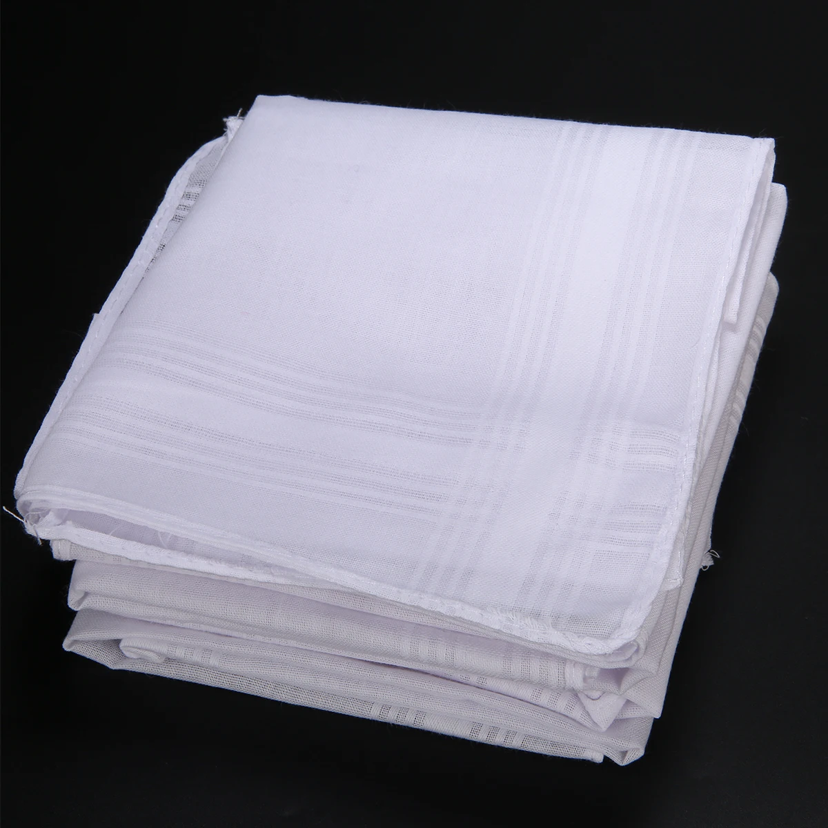 High Quality Cotton Handkerchiefs 5pcs Solid White Washable Pocket Square Hankie Hanky with Stripe Men 40*40cm Square