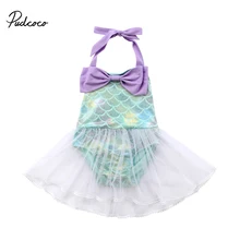 Pudcoco/Новинка г.; купальный костюм для маленьких девочек; купальник из блестящего тюля с русалочкой; пляжный костюм; боди; одежда для детей от 3 до 18 месяцев
