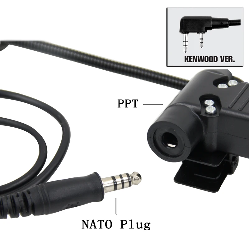 Открытый Z-тактический гарнитура Боуман Elite II CS с PTT для Kenwood icom 2 Pin Midland портативной рации радио