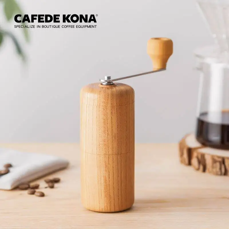 

Mini portable wooden shell coffee grinder Manual coffee grinder with Ceramic grinding core 15gcapacity Made in Japan
