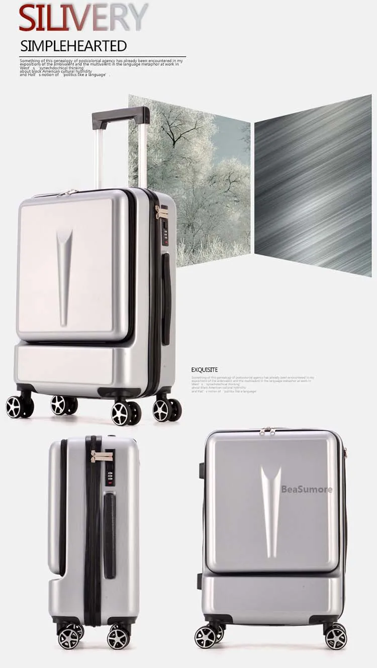 BeaSumore креативный чемодан на колёсиках, чемодан на колесиках, мужская сумка на колесиках, Женская дорожная сумка на колесиках, 20 дюймов, кабина, пароль, багажник