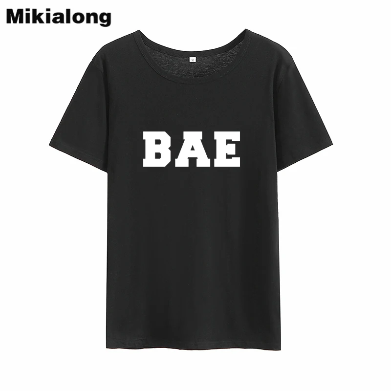 Футболка Mikialong BAE Kawaii Ulzzang Женская лето 2018 свободная футболка с коротким рукавом