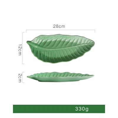 Обеденные тарелки ins Популярные тропические растения кактус креативный керамический пигментированный зеленый неправильный контейнер для еды суши тарелка подарки - Цвет: C