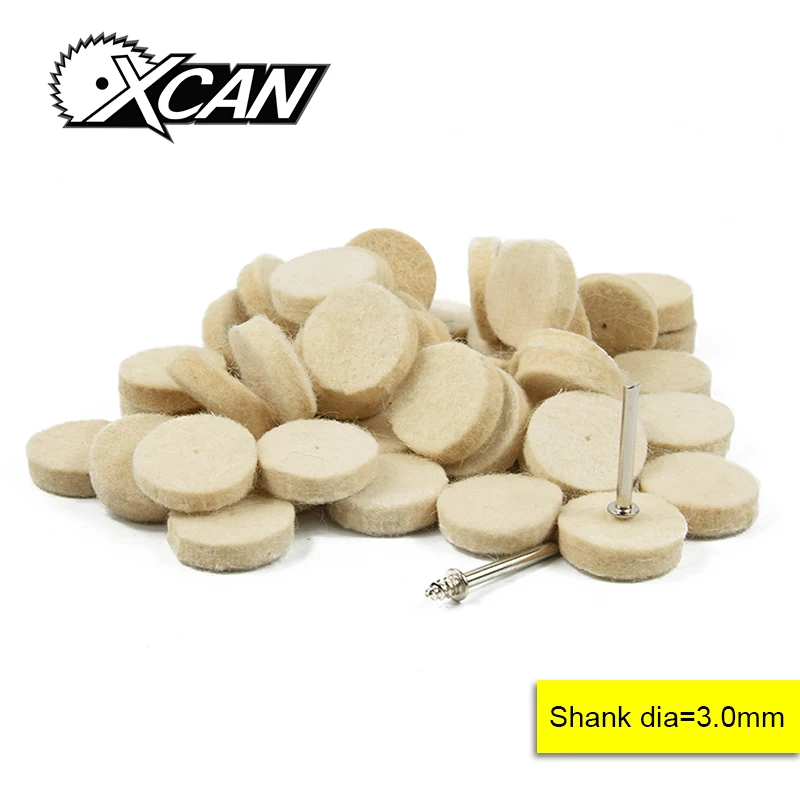  XCAN 52pcs Fit Dremel rotary tools for polishing 50pcs wool wheel +2pcs Mandrel