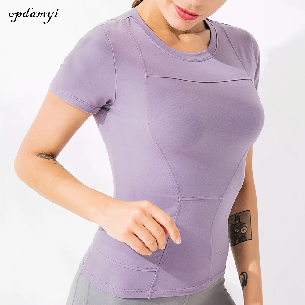 

Workout Running Tshirts for Women Fitness Athletic Yoga Tops Exercise Shirts Training Top Tee T-Shirt