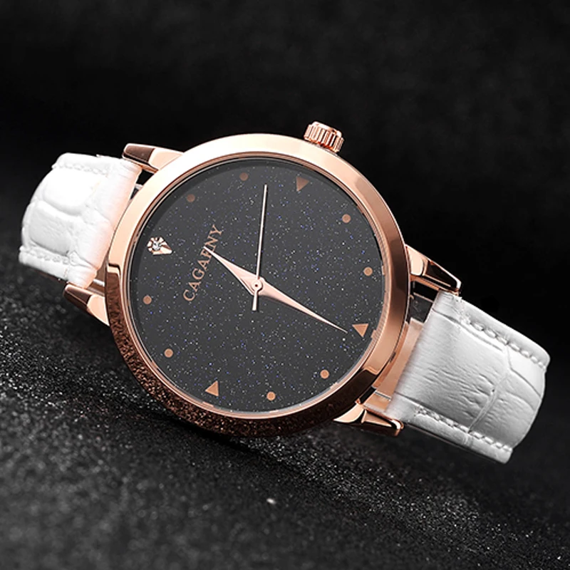 luxury brand cagarny quartz watch for women blue sky dials creative casual ladies watches rose gold case drop shipping (43)