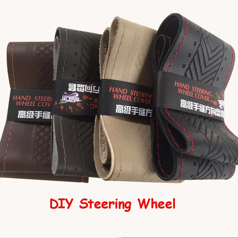 DIY-Steering-Wheel-Covers-Extremely-soft-Leather-braid-on-the-steering-wheel-of-Car-With-Needle